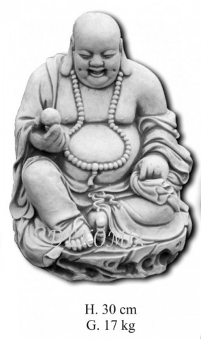 Lachende Buddha sitzend mit Kugel