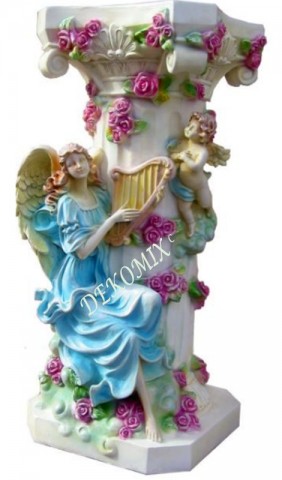 Säule Engel mit Harfe