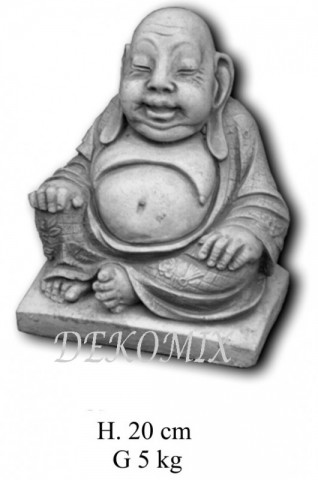 Lachende Buddha sitzend am Podest klein