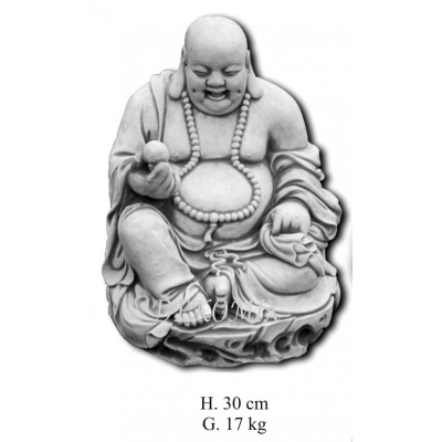 Lachende Buddha sitzend mit Kugel