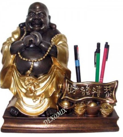 Glücklicher Buddha als Stifteköcher/Schreibtischdeko