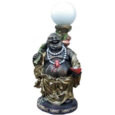 Glücklicher Buddha mit Lampe