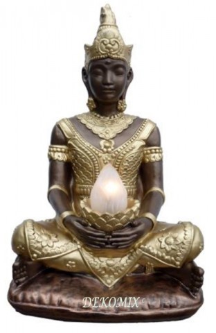 Thai Buddha im Schneidersitz sitzend mit Lampe groß