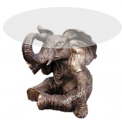 Elefant sitzend als Couchtisch