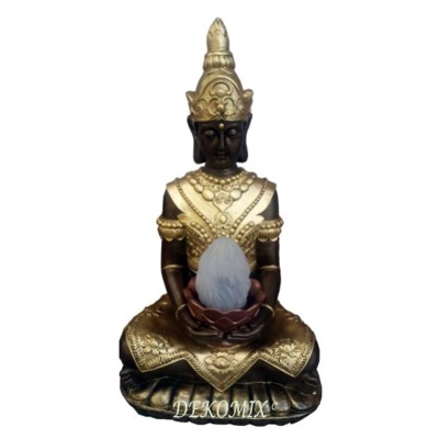 Thai Buddha im Schneidersitz sitzend mit Lampe klein