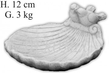 Vogeltränke Muschel mit 2 Vögel