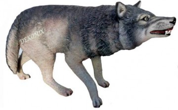 Wolf angreifend groß XXL