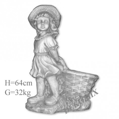 Mädchen mit Gemüsekorb hinten