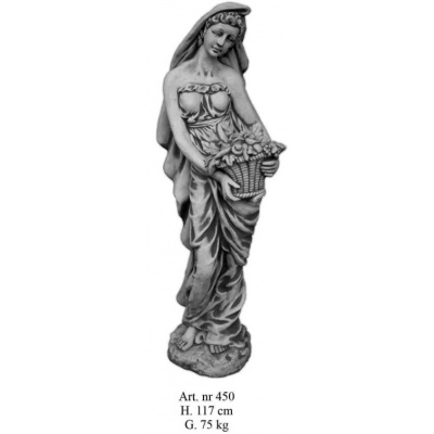 Frau mit Blumenkorb